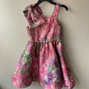 Rare Editions Pink and Green Floral Dress